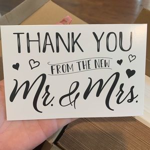 75 Wedding Thank you Cards with envelopes!